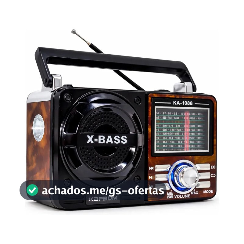 Rádio Retrô Vintage Portátil AM/FM Bluetooth USB Marrom