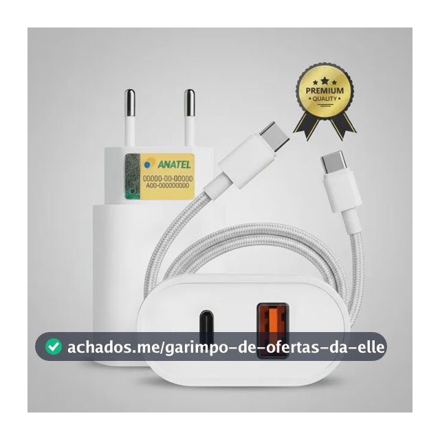 Carregador Turbo 40w Para iPhone 15 16 17 Pro e Pro Max Tipo C Branco com cabo Reforçado Usb-c Fonte Rápido Dupla entrada carregamento turbo 40w Ice Coorel