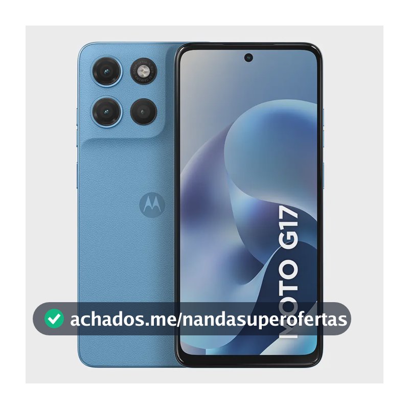 Smartphone Motorola Moto G17 4g - 256gb 4gb Ram + 8gb Ram Boost, Camera 50mp Sony Lytia 600, Tela Fhd+ 60hz, Bateria 5200 Mah - Azul