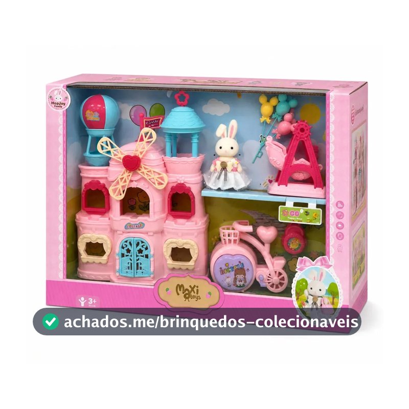 Brinquedo Casinha Boneca Coelho Kit Castelo Parque Móveis Cenários Acessórios HopJoy Maxi Toys - MINI PARQUE DA FANTASIA
