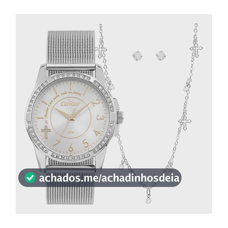 Kit Relógio Condor Aço Prata Modelo CO2035NTXK4K Feminino