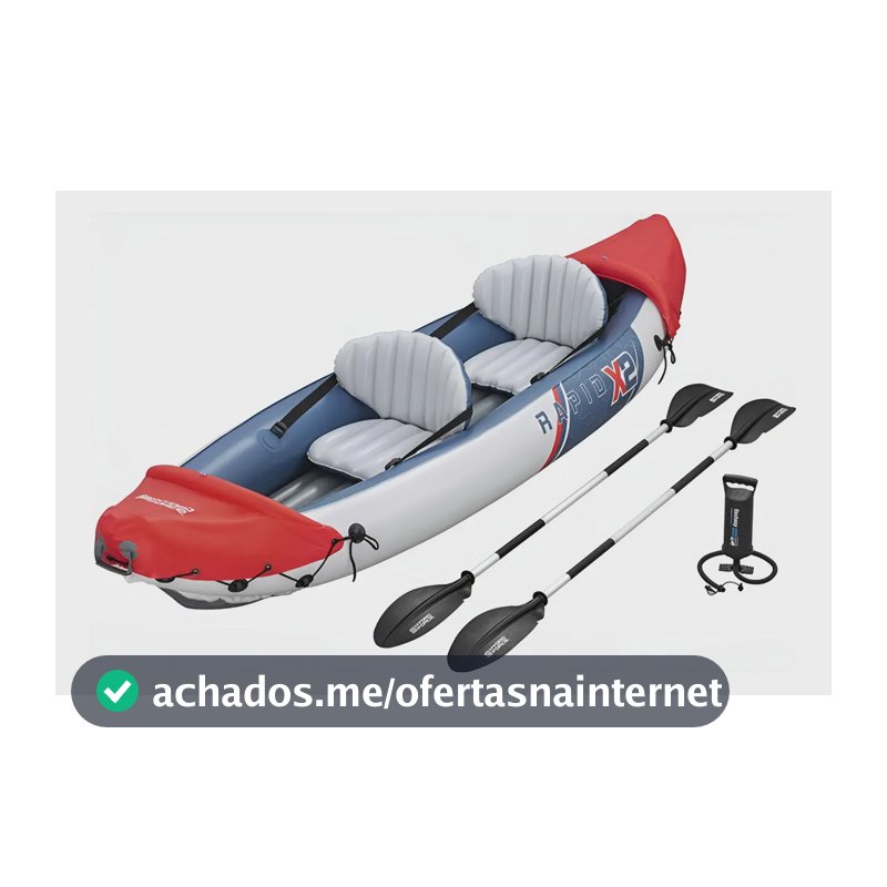 Caiaque duplo Bestway Rapid X2, caiaque inflável para 2 pessoas, vermelho