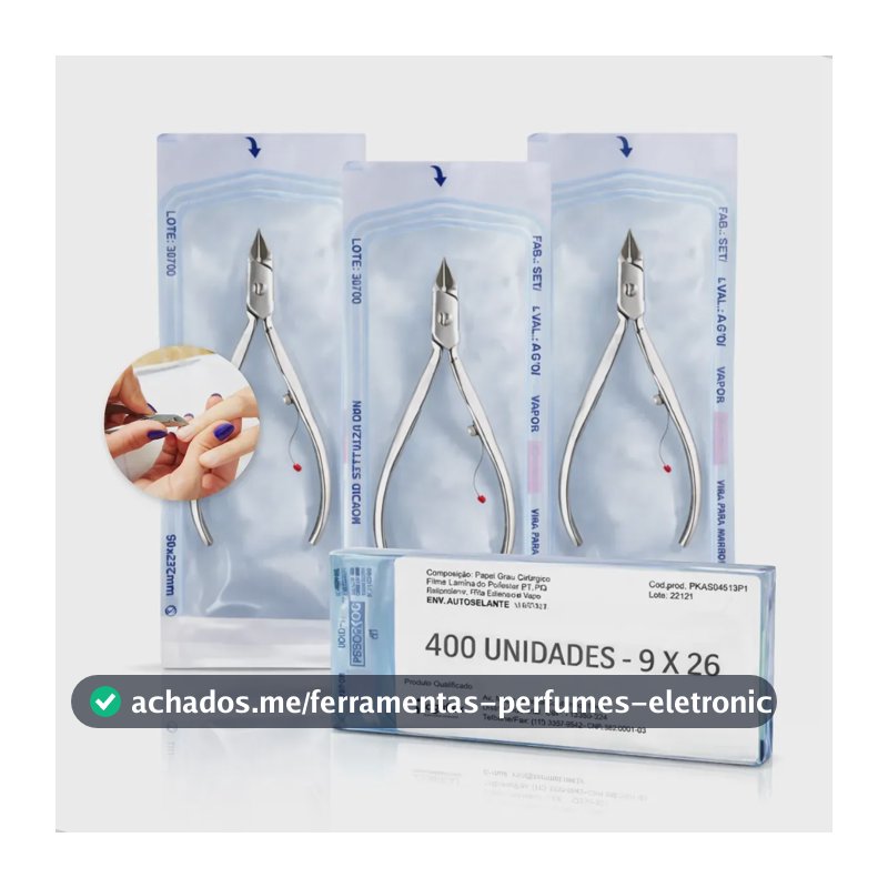 400 Envelopes P/ Esterilização Alicate Autoclave 9cm X 26cm