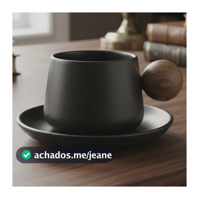Jogo De Xícaras De Café Com Pires Em Cerâmica Black