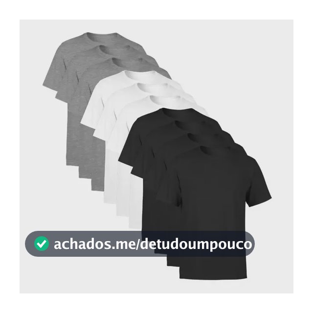 Kit 10 Camisetas  Masculina Lisa Premium 100% Algodão