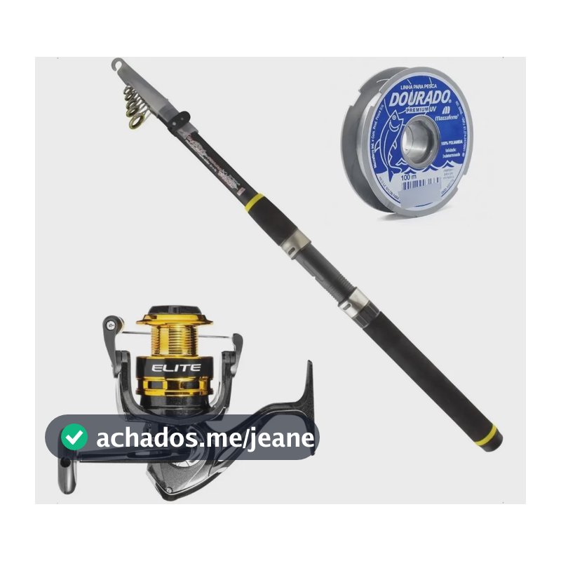 Kit Vara Telescópica 3m + Molinete Elite 4000 Marine Sports
