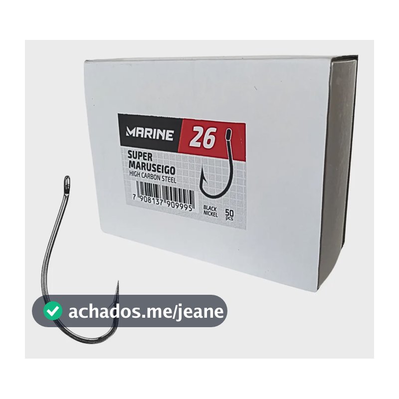 Caixa Anzol Super Maruseigo N 26 Marine 50 Unidades Pesca