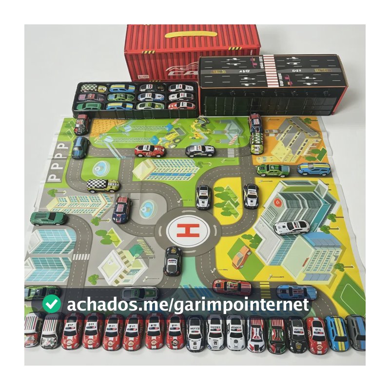 Kit 48 Carrinhos Fricção + Pista Brinquedo Infantil Maleta Vermelho