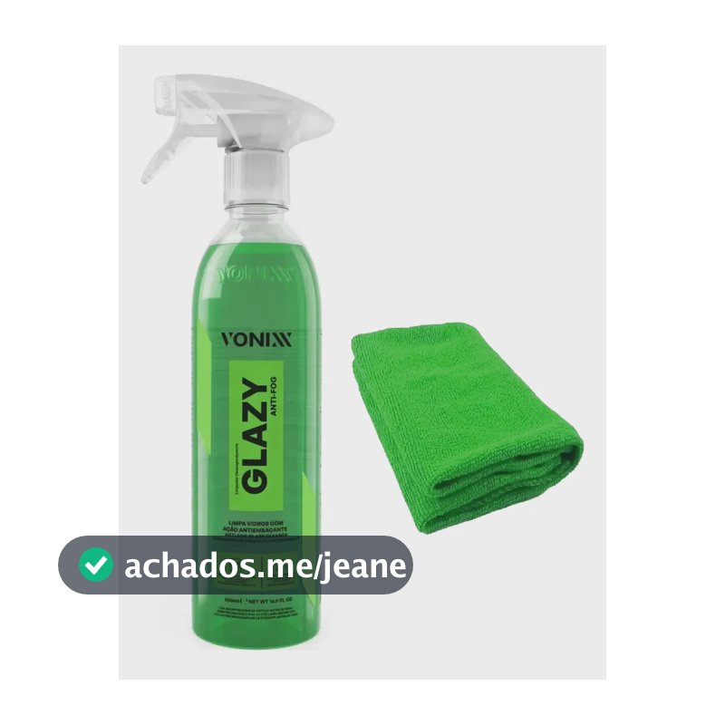 Glazy Anti Fog 500ml Limpa Vidro Antiembaçante + Pano Vonixx