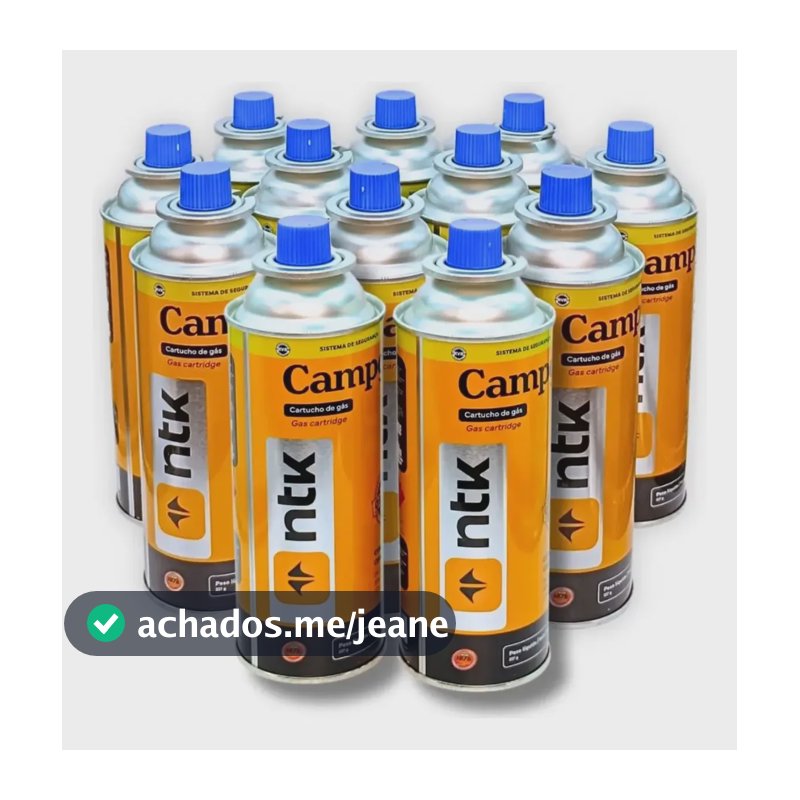Kit 12 Refil Gás Nautika 227g Para Maçarico E Fogareiro Azul