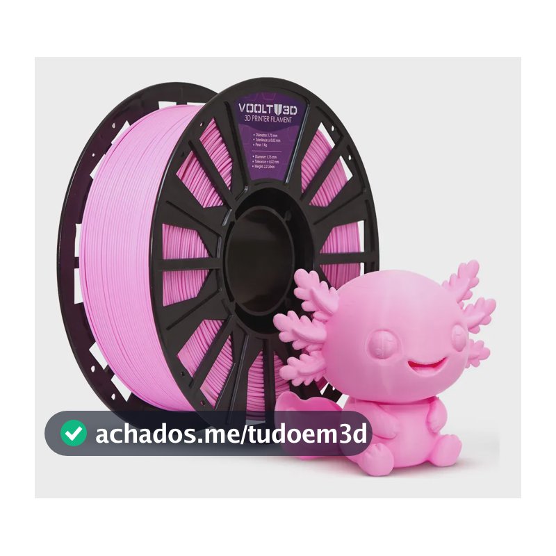 Filamento Pla Rosa 1Kg 1,75mm Premium Para Impressão 3D Impressoras 3D Alta Velocidade High Speed Peças Impressas 3D Decorativas Fabricação Nacional Voolt3D