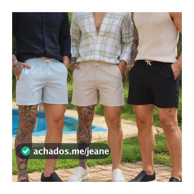 Kit 3 Shorts Linho Bermuda Masculina Estilo Urbano Cadarço