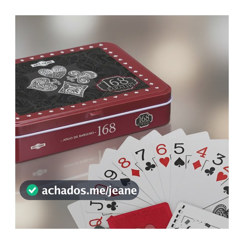 Kit 2 Jogos Baralhos Luxo Plástico Resistente Estojo De Lata Kit Preto E Vermelho