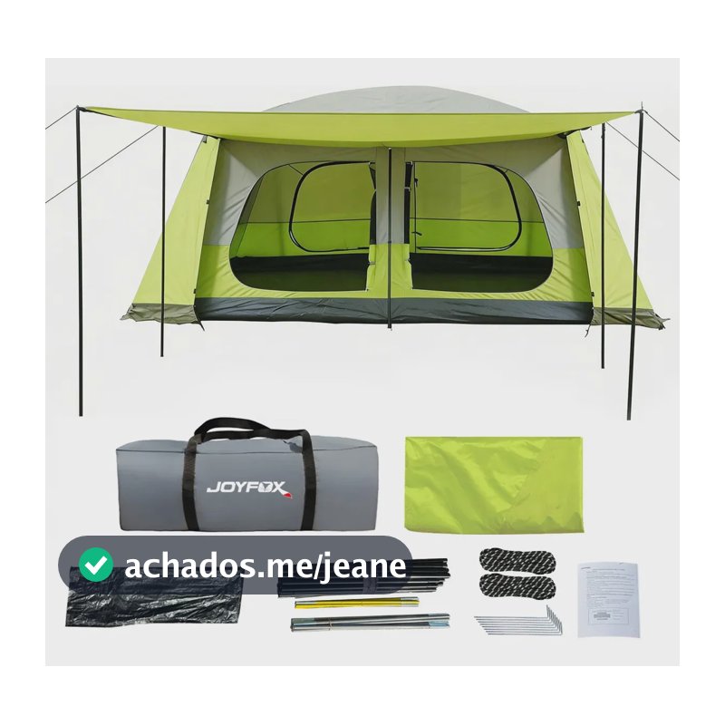 Barraca Camping 12-16 Pessoas 420305200cm Impermeavel 5000mm Grande Varanda Barraca Familiar Anti-uv Verde
