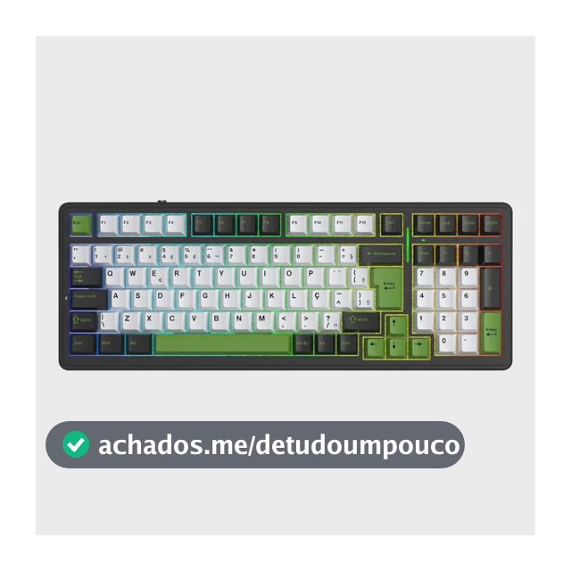 Teclado Aula F99 Mecânico Preto/verde Tri Mode Gamer Anbt2 Preto/branco/verde Português Brasil