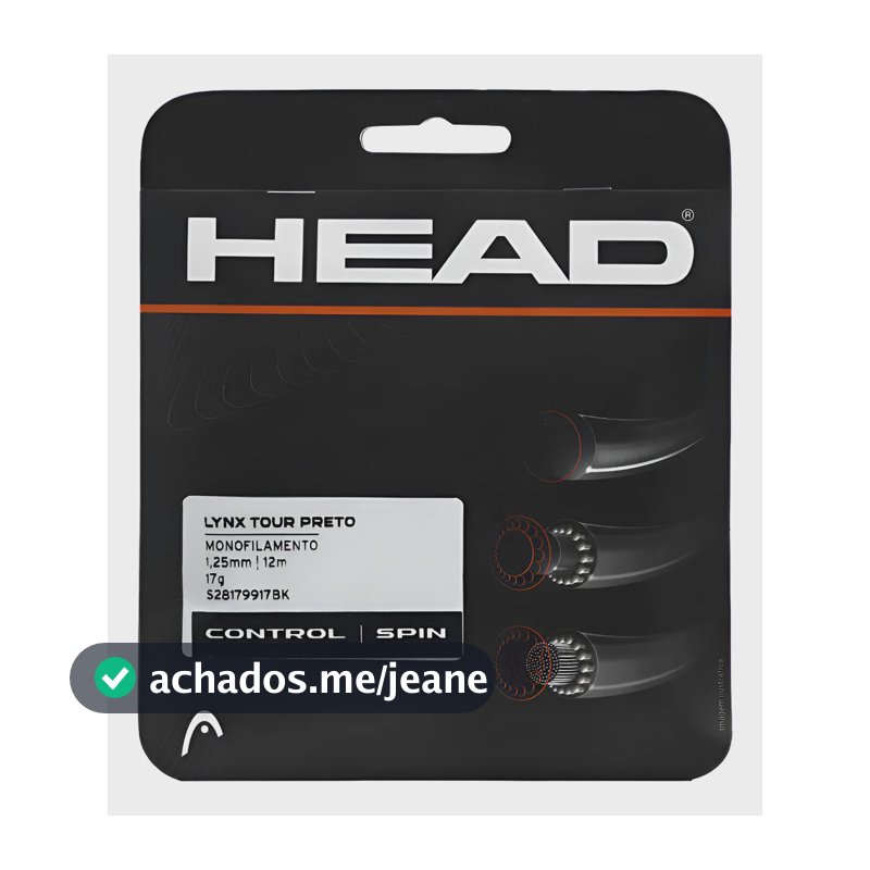 Corda Head Lynx Tour 1.25mm Copolímero de poliéster Preto - Set Ind. 12 M 1.25 Mm Preto
