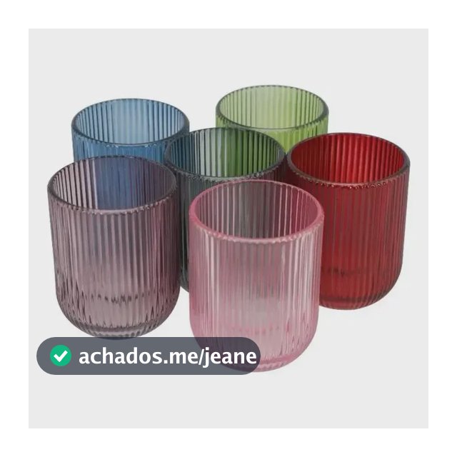 Jogo de Copos Coloridos de Vidro 270 mL EMPORIUM