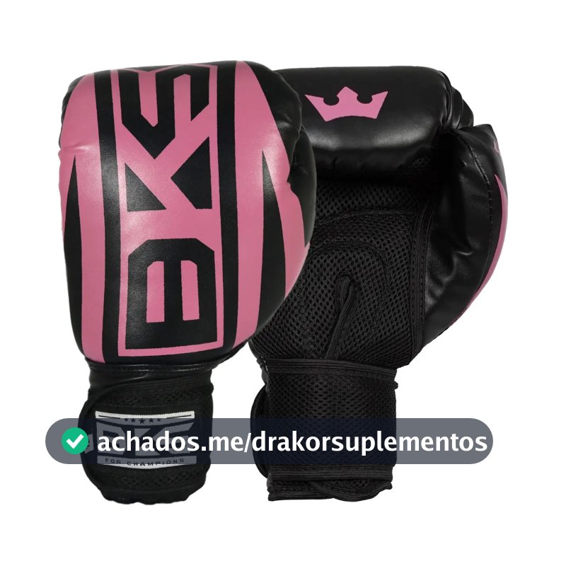 Luva De Boxe Treino Muay Thai Kickboxing Bks Boxing Cor Rosa Tamanho 8oz
