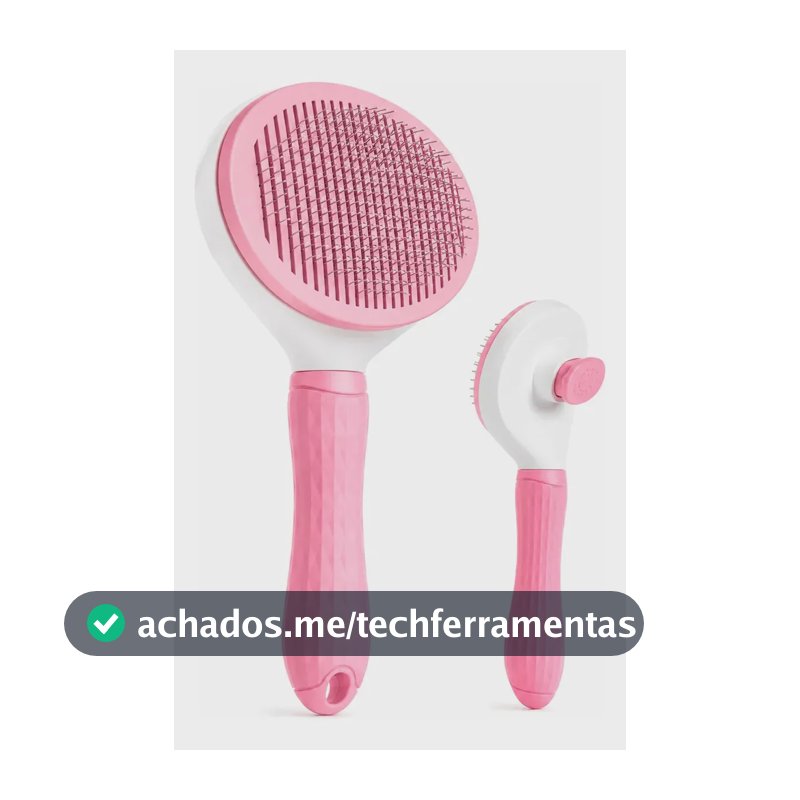 Escova Pet Autolimpante Rasqueadeira Magica Pelos Cães Gatos Cor Rosa