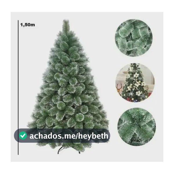 Árvore De Natal Pinheiro Neve 1,50m 260 Galhos Pom Pom Verde Com Pontas Nevada Grande Pinheiro Toque De Neve Cheia Luxo LuvinCo