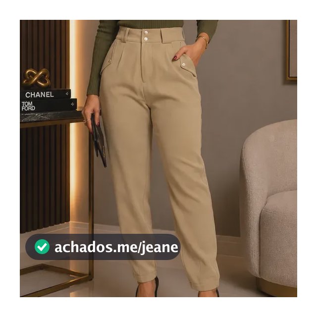 Calça Social Feminina Alfaiataria Reta Cintura Alta Moda