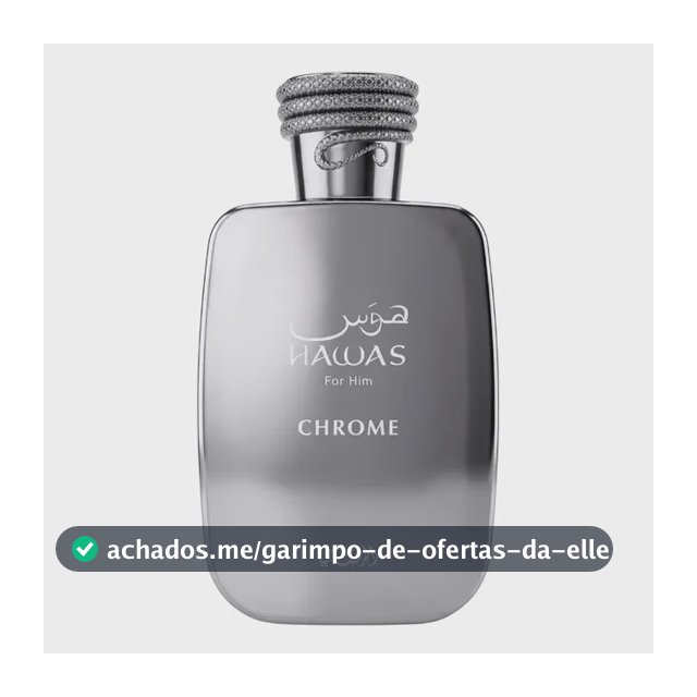 Perfume Hawas Chrome Rasasi 100ml Árabe Masculino