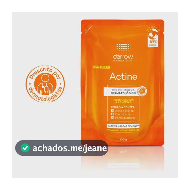 Gel de Limpeza Facial Darrow Actine Pele Oleosa e Acneica Refil 300g