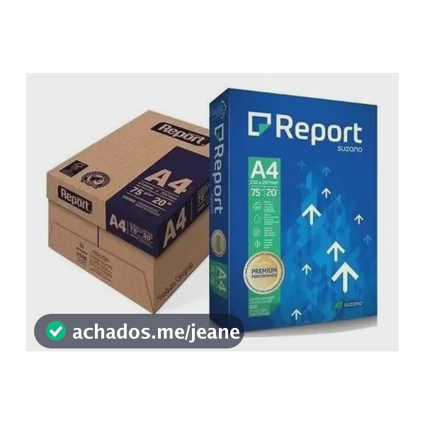 Papel Sulfite A4 75g Premium Report caixa com 5 resmas 2500 folhas cor branco