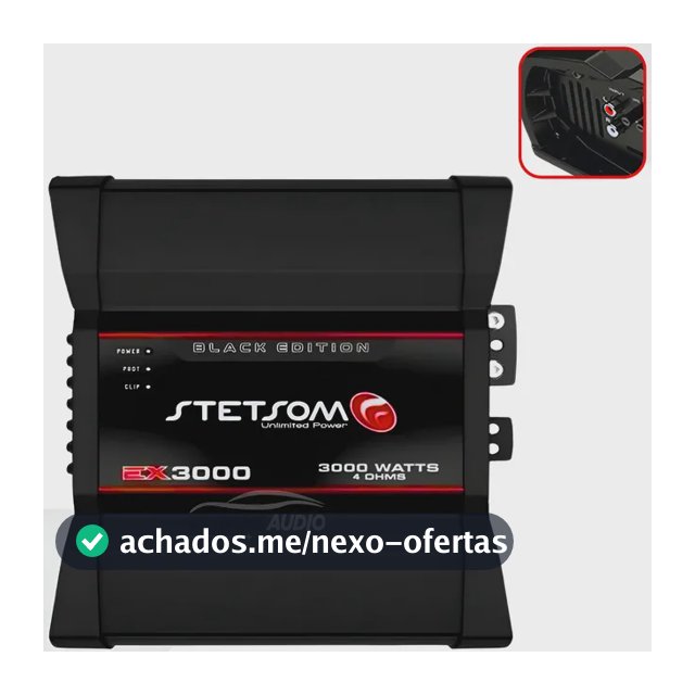 Módulo Amplificador Stetsom Ex3000 4 Ohms 3000 3k Ex-3000 Preto