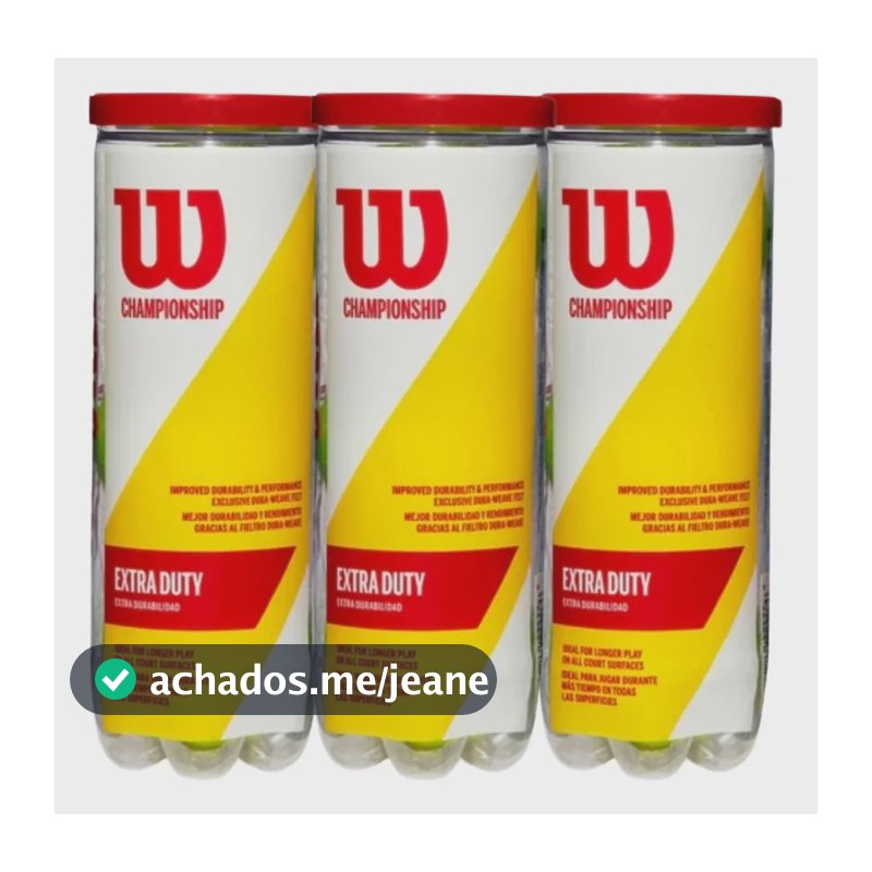 Kit 9 Bolas Tênis Championship Extra Duty Wilson - 3 Tubos Amarelo