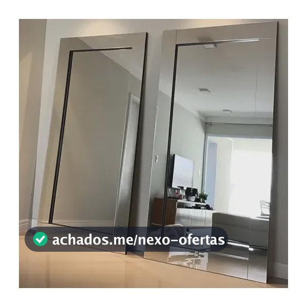 Espelho Grande De Parede E Chão Moldura Clean A 180 X L 80 Espelho Clean 180