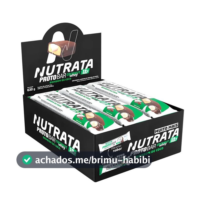 Barra Proteíca Proto Bar - Sabor Coconut - 9 Unidades De 70g - Nutrata