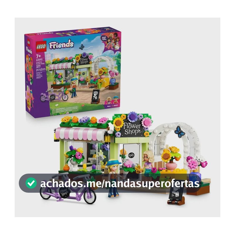 LEGO Friends Floricultura Criativa 42693; Conjunto de construção de loja; Brinquedo criativo para crianças; Ideia de presente para meninas e meninos; 7+