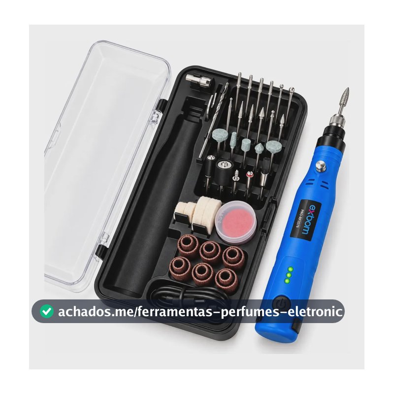 Mini Retífica Portátil Kit Profissional 76 Em 1 Recarregável 127/220v 20 W