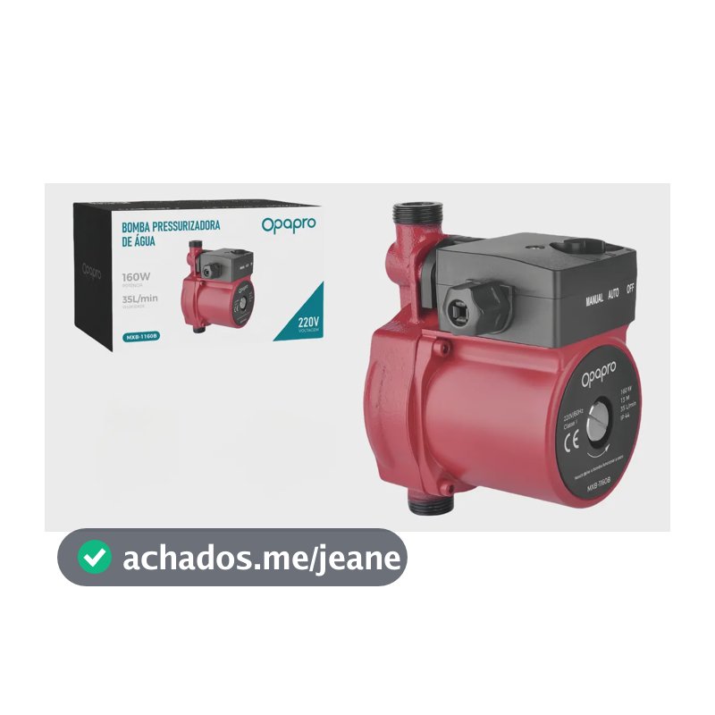 Bomba de pressão de água 160W 35L/min eficiente compacta silenciosa fácil instalar uso doméstico