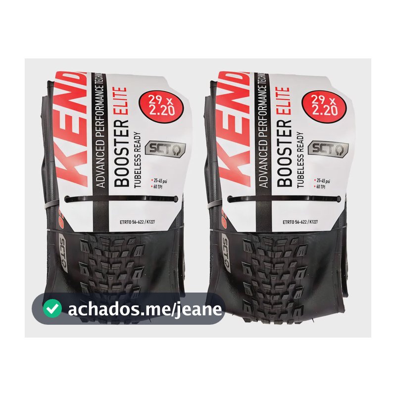 Par Pneu Bike Mtb Kenda Booster Elite Sct 29x2.20 Tubeless Cor Preto
