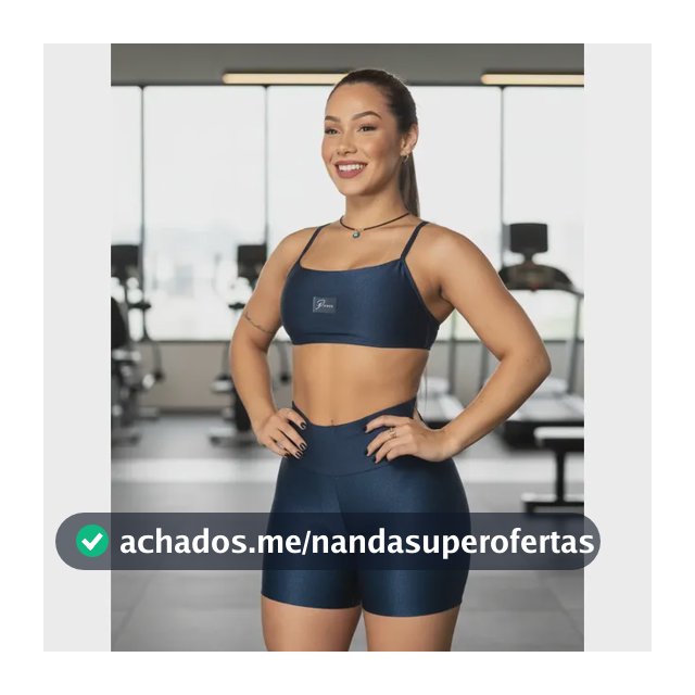 Conjunto Esportivo Feminino Diasp Academia Canelado Brilho Azul Espacial Microcanelado M