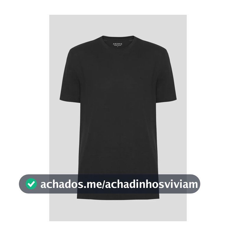 Camiseta Aramis Manga Curta Algodão Peruano Preto