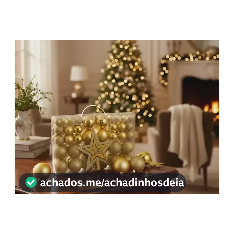 Kit De Natal C/100 Bolas Lisas/foscas/glitter Dourado Árvore Dourado Lisas, Foscas E Glitter