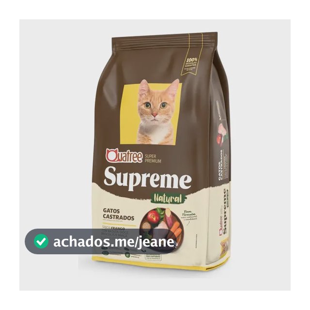 Ração Quatree Supreme Gatos Castrados Frango E Batata Doce 10,1 kg