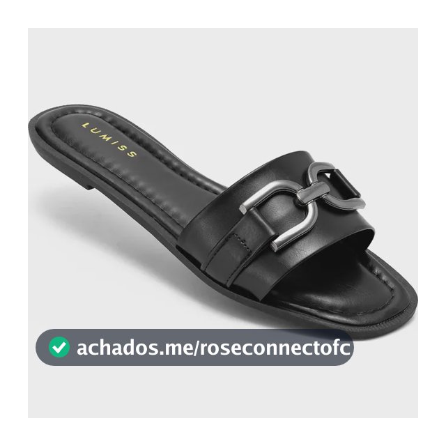 Sandália Feminina Rasteira Lumiss Enfeite Metal Confortável