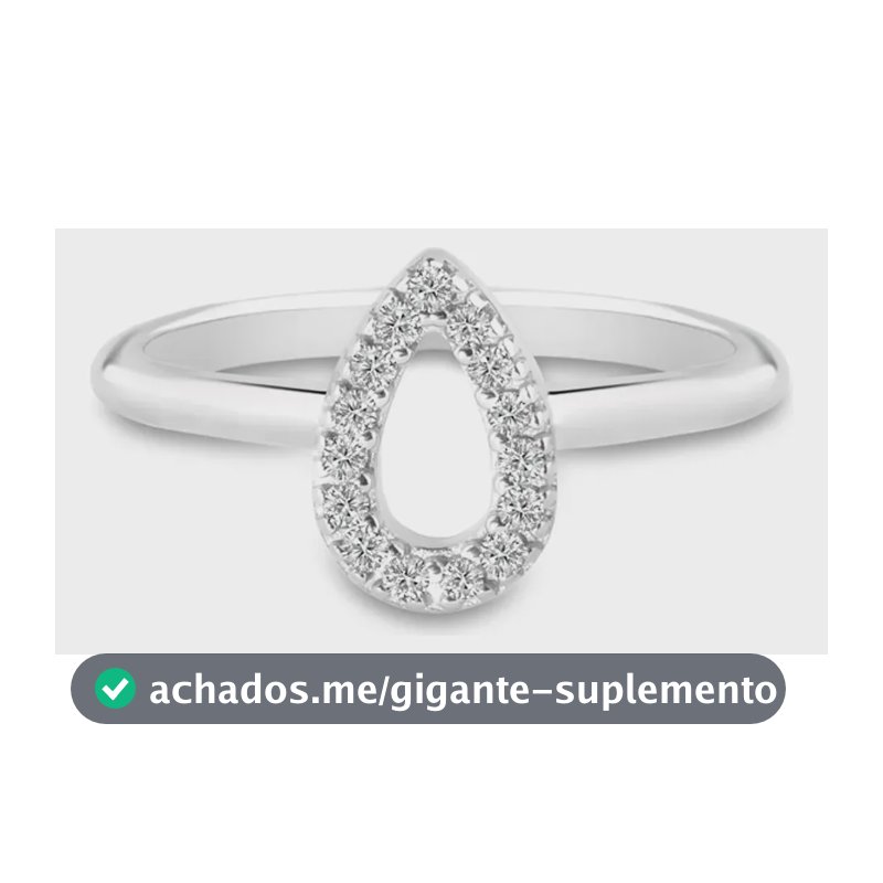 Anel Life Astro Gota Em Prata 925 Com Pedras Incolores 14