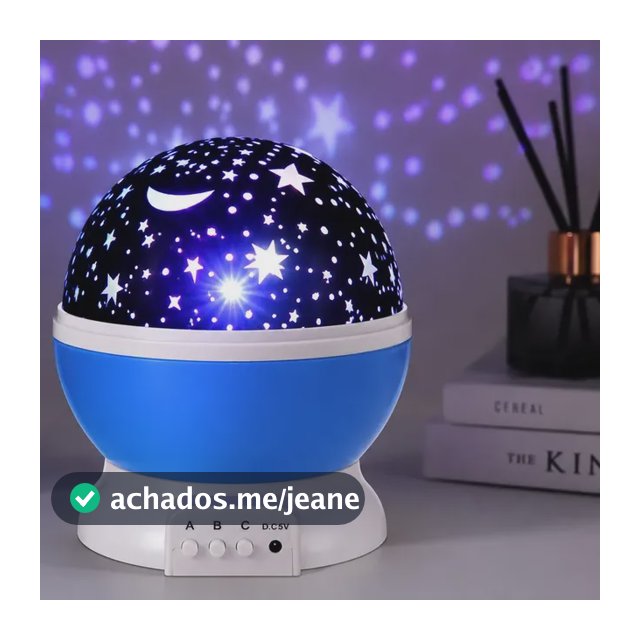 Luminária Projetor Galáxia Led 360° Rgb Usb Infantil Mesa Azul Branco 127/220v