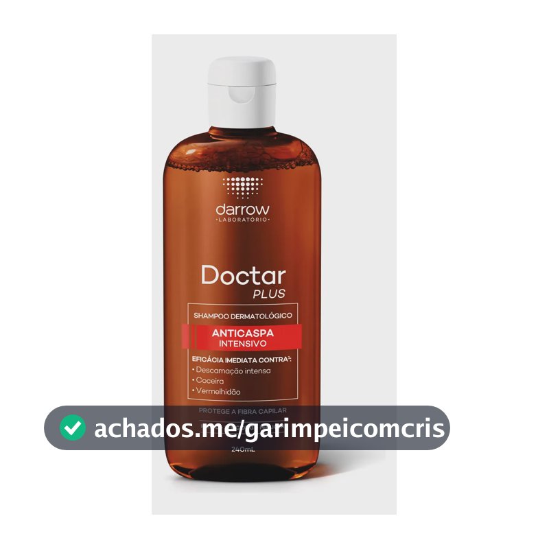 Shampoo anticaspa dermatológico Darrow Doctar Plus 240ml sem sulfatos