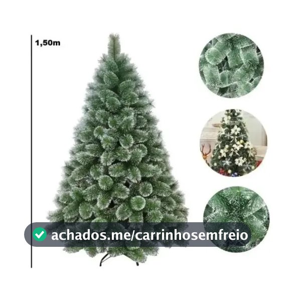 Árvore De Natal Pinheiro Neve 1,50m 260 Galhos Pom Pom Verde Com Pontas Nevada Grande Pinheiro Toque De Neve Cheia Luxo LuvinCo
