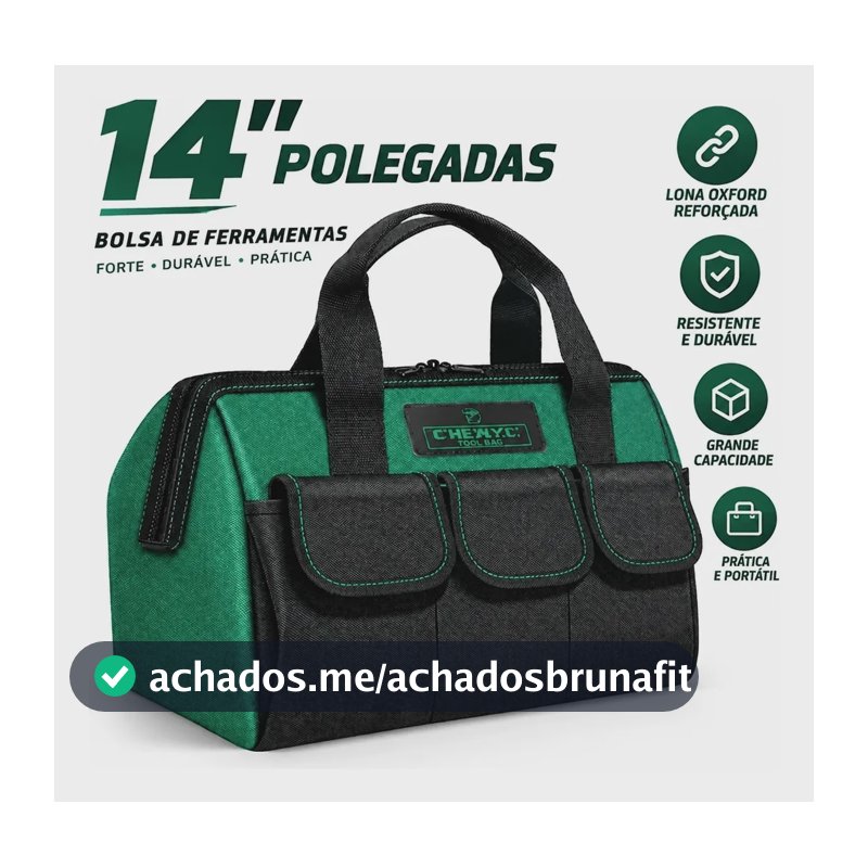 Bolsa De Ferramentas Forte Durável Lona Engrossa 14 Polegada Verde