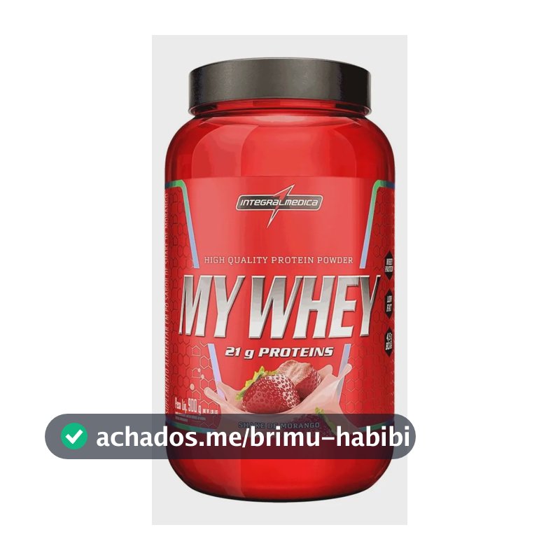 My Whey Shake De Morango 900g Integralmédica Whey Protein 21g Proteína BCAA Aminoácidos Suplemento Alimentar Ganho Massa Muscular Hipertrofia Recuperação Pós Treino Low Carb Rápida Absorção