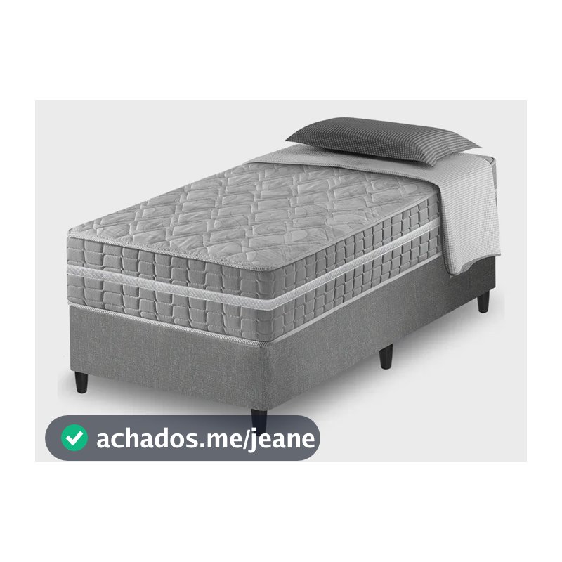 Cama Box Solteiro + Colchão Molas Ensacadas Alabama 88x188x61cm