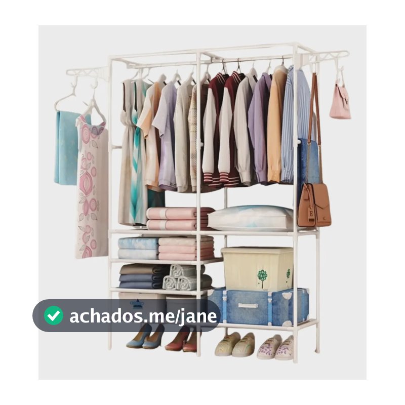 Cabideiro Organizador De Roupas Desmontável Estilo Aberto Branco