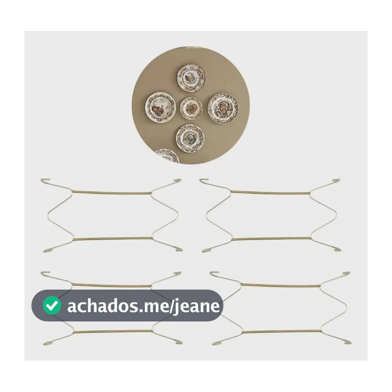 Kit Com 4 Suporte Gancho Parede Decorativo Pendurar Pratos Tamanho Pires
